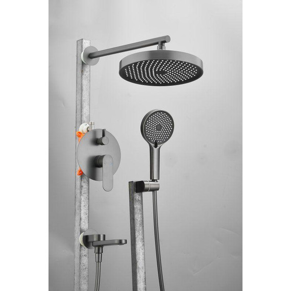 Душевая система для ванны Belz B80713-3, оружейная сталь - фото 3
