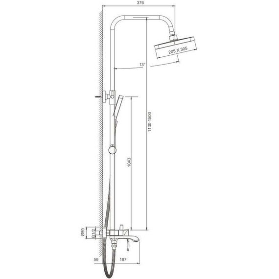 Душевая стойка Belz B24507-7, чёрный - фото 46