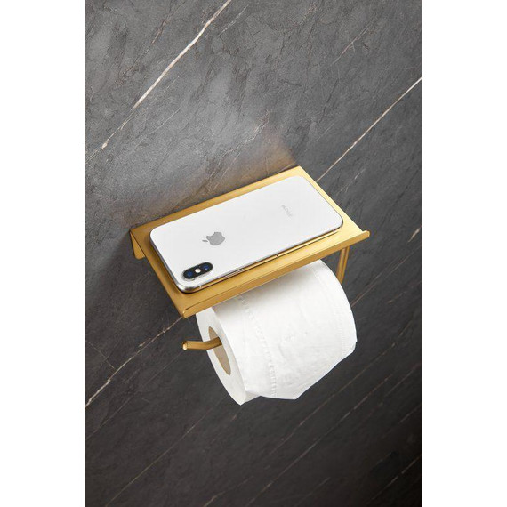 Держатель для туалетной бумаги Belz B9001-5, брашированное золото - фото 8