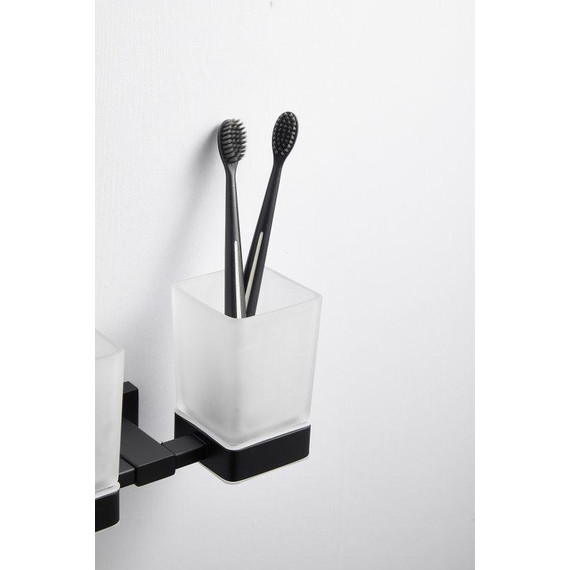 Двойной стакан для зубных щеток Belz B90308, чёрный матовый - фото 11