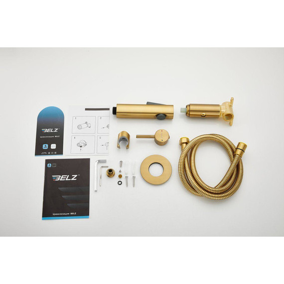 Набор для гигиенического душа Belz B55804-5 (со скрытой частью) золото матовое - фото 14