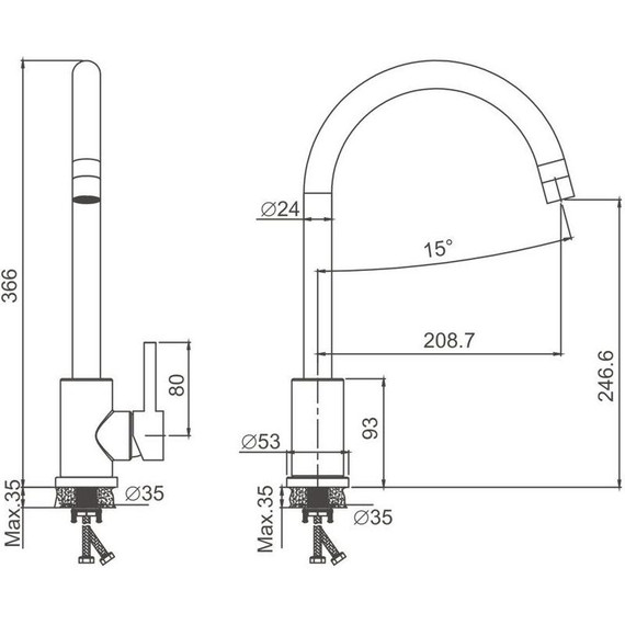 Смесители для кухни Belz B70810-3, оружейная сталь - фото 31