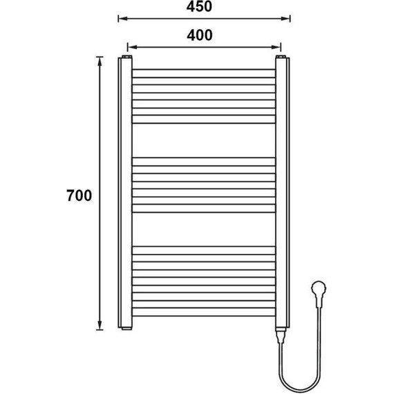 Полотенцесушитель электрический Gerhans П13 400х700 мм K610745W, белый - фото 2
