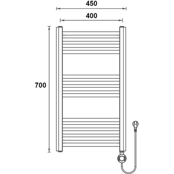 Полотенцесушитель электрический Gerhans П13 400х700 мм K630745W, белый - фото 2