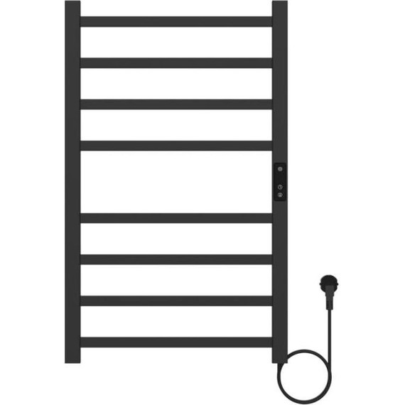 Полотенцесушитель электрический Gerhans П8 400х700 мм K680743B, чёрный (скрытое подключение) - фото 