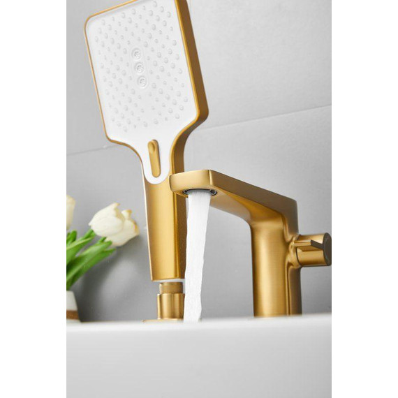 Смеситель для ванны Belz B66715-5, золото брашированное - фото 13