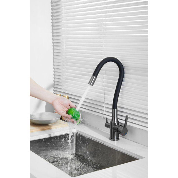 Смесители для кухни Belz B76814-3, оружейная сталь/чёрный - фото 20