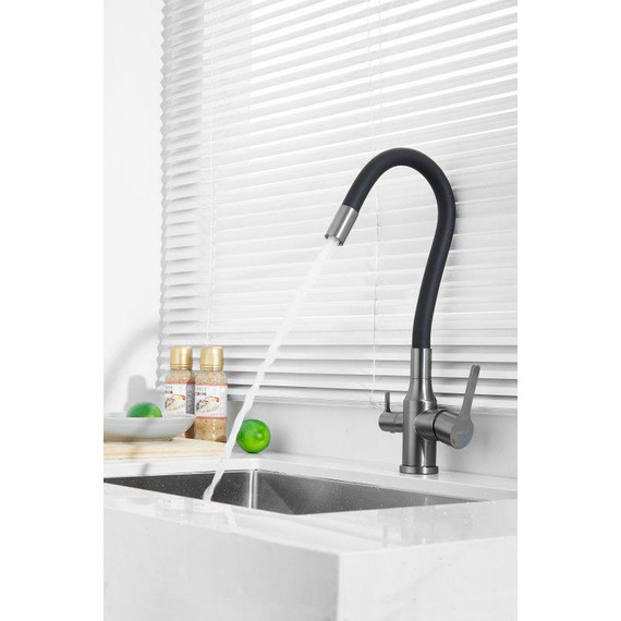 Смесители для кухни Belz B76814-3, оружейная сталь/чёрный - фото 5