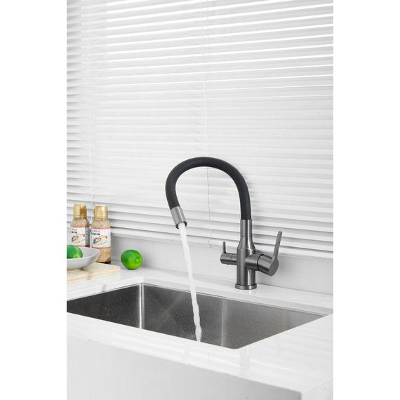 Смесители для кухни Belz B76814-3, оружейная сталь/чёрный - фото 7