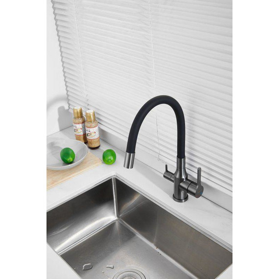 Смесители для кухни Belz B76814-3, оружейная сталь/чёрный - фото 25