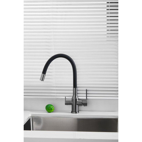 Смесители для кухни Belz B76814-3, оружейная сталь/чёрный - фото 26