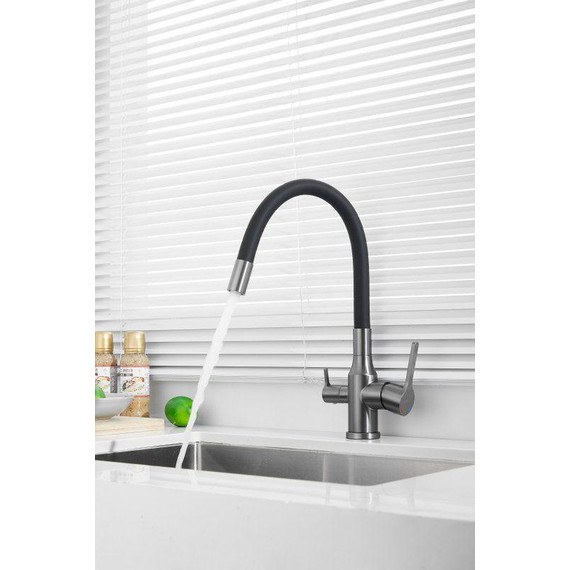 Смесители для кухни Belz B76814-3, оружейная сталь/чёрный - фото 27