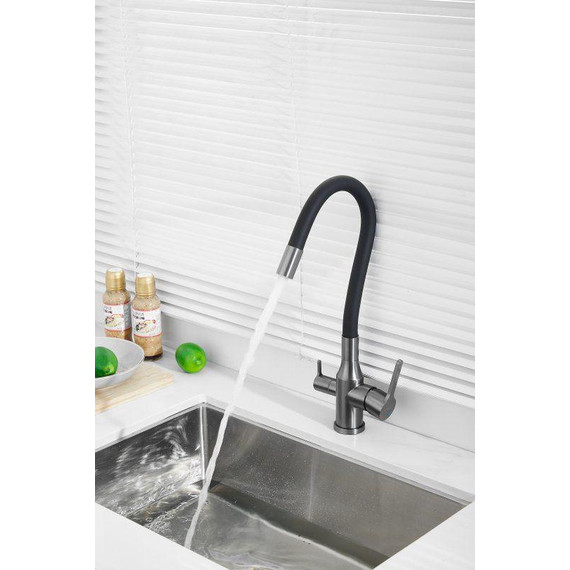 Смесители для кухни Belz B76814-3, оружейная сталь/чёрный - фото 30