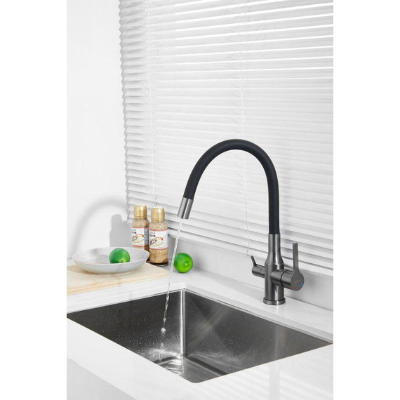 Смесители для кухни Belz B76814-3, оружейная сталь/чёрный - фото 37