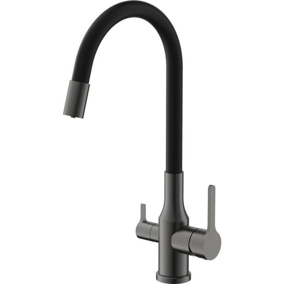 Смесители для кухни Belz B76814-3, оружейная сталь/чёрный - фото 