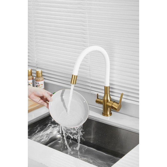 Смесители для кухни Belz B76814-5, золото/белый - фото 9