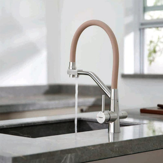 Смесители для кухни Ledeme L74855-16, нержавеющая сталь/бежевый - фото 2