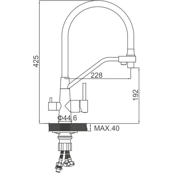 Смесители для кухни Ledeme L74855-16, нержавеющая сталь/бежевый - фото 3