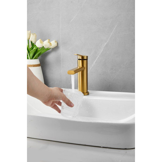 Смеситель для раковины Belz B10813-5, золото - фото 3