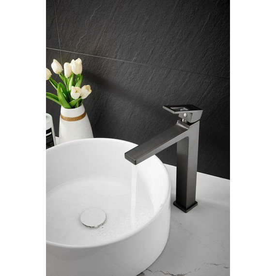 Смеситель для раковины высокий Belz B11658-3, оружейная сталь - фото 9