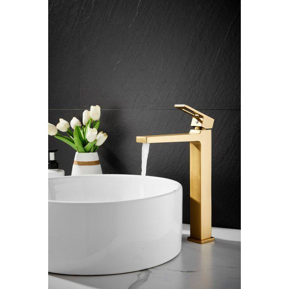 Смеситель для раковины высокий Belz B11658-5, золото - фото 8