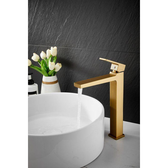 Смеситель для раковины высокий Belz B11658-5, золото - фото 12