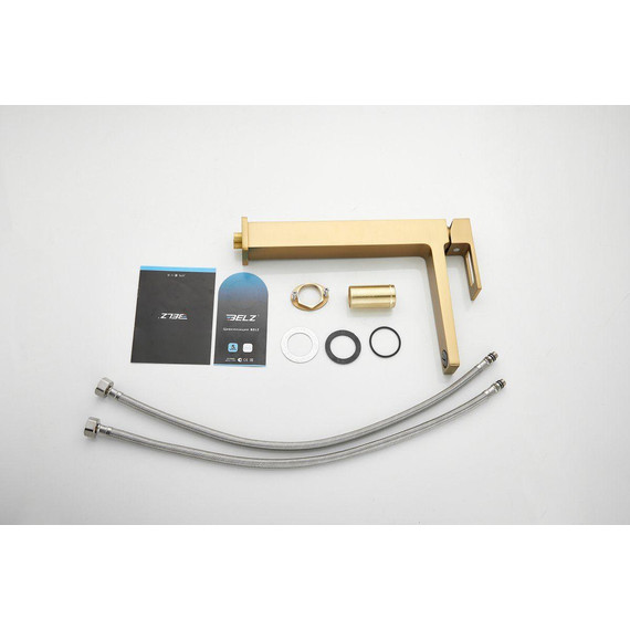 Смеситель для раковины высокий Belz B11658-5, золото - фото 25