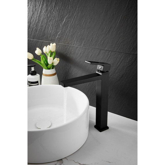 Смеситель для раковины высокий Belz B11658-7, чёрный - фото 2