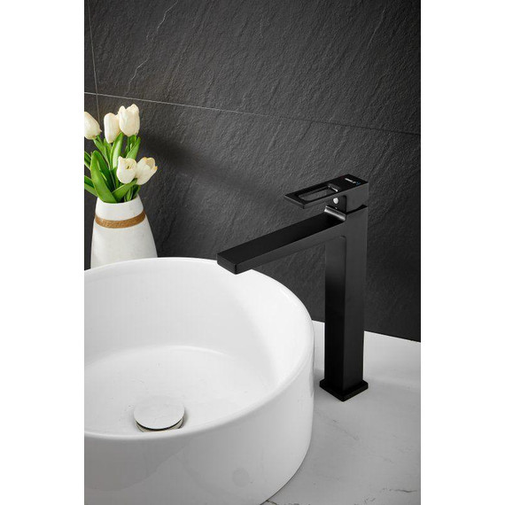 Смеситель для раковины высокий Belz B11658-7, чёрный - фото 7