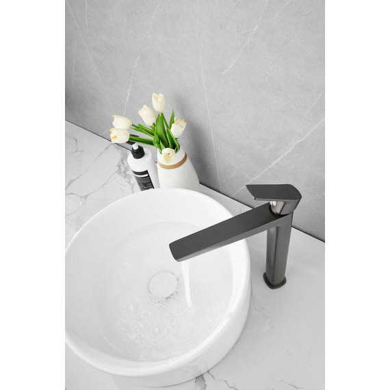 Смеситель для раковины высокий Belz B11715-3, оружейная сталь - фото 7