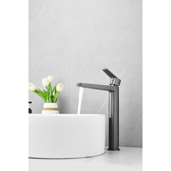 Смеситель для раковины высокий Belz B11715-3, оружейная сталь - фото 9