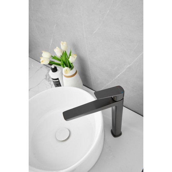 Смеситель для раковины высокий Belz B11715-3, оружейная сталь - фото 14