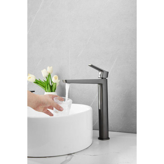 Смеситель для раковины высокий Belz B11715-3, оружейная сталь - фото 5