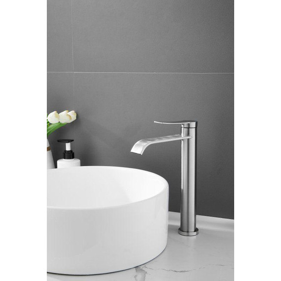 Смеситель для раковины высокий Belz B11812-1, сатин - фото 22