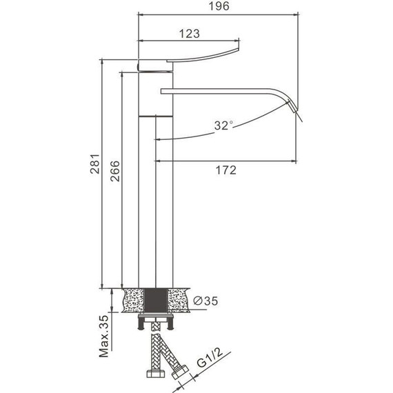 Смеситель для раковины высокий Belz B11812-1, сатин - фото 25