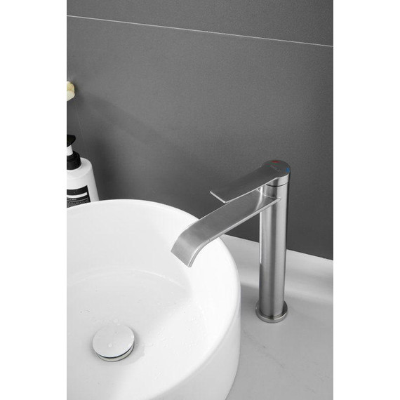 Смеситель для раковины высокий Belz B11812-1, сатин - фото 6