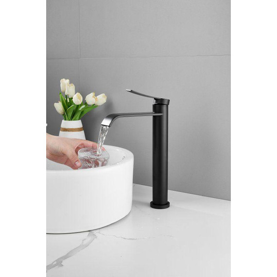 Смеситель для раковины высокий Belz B11812-7, чёрный - фото 8