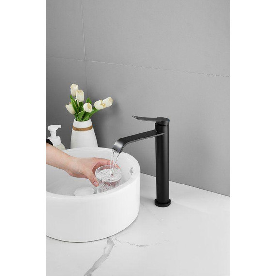 Смеситель для раковины высокий Belz B11812-7, чёрный - фото 3