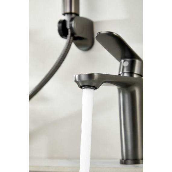 Смеситель для раковины с лейкой для биде Belz B12713-3, оружейная сталь - фото 24