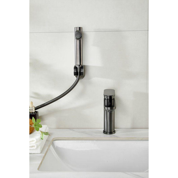 Смеситель для раковины с лейкой для биде Belz B12713-3, оружейная сталь - фото 44