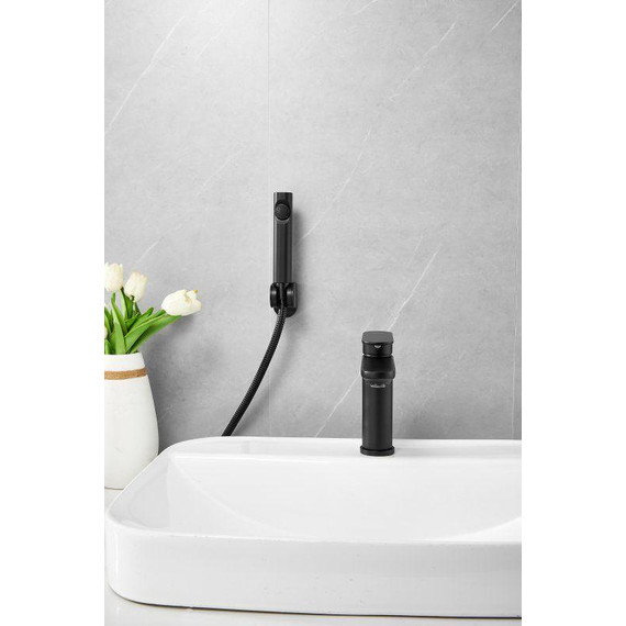 Смеситель для раковины с лейкой для биде Belz B12713-7, чёрный - фото 20