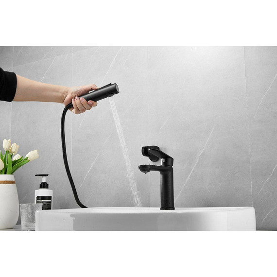 Смеситель для раковины с лейкой для биде Belz B12713-7, чёрный - фото 7