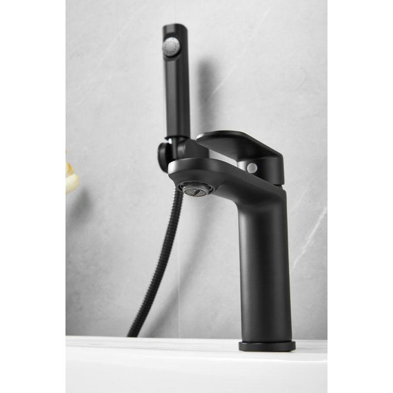 Смеситель для раковины с лейкой для биде Belz B12713-7, чёрный - фото 40