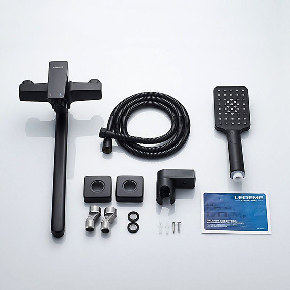 Смеситель для ванны Ledeme L2278B, чёрный - фото 12