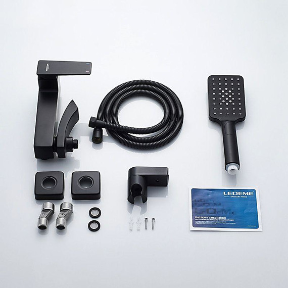 Смеситель для ванны Ledeme L3178B, чёрный - фото 9