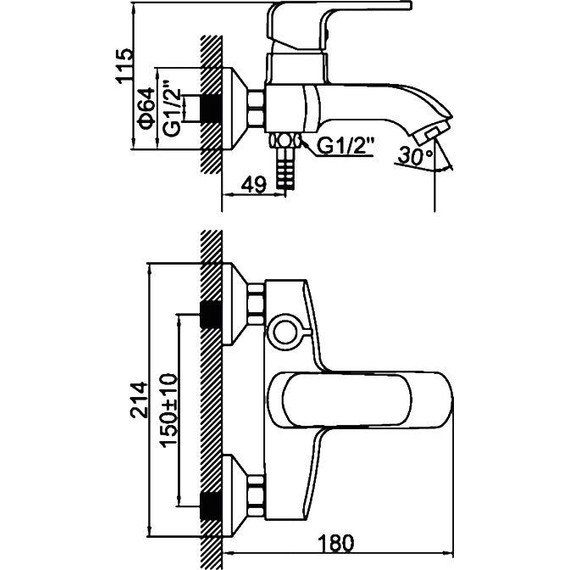 Смеситель для ванны Ledeme L3244 - фото 2