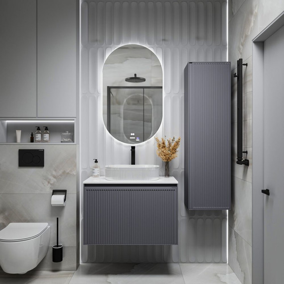 Пенал подвесной Grossman Кристалл 35 см 303543, графит матовый - фото 4