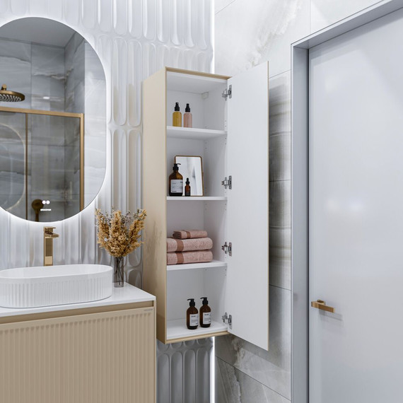 Пенал подвесной Grossman Кристалл 35 см 303544, бежевый матовый - фото 6