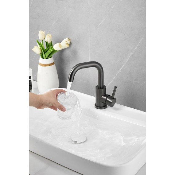 Смеситель для раковины Belz B10810-3, оружейная сталь - фото 7