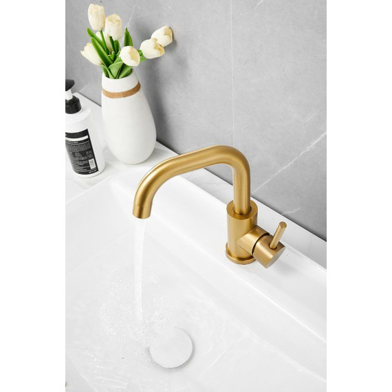 Смеситель для раковины Belz B10810-5, золото - фото 2